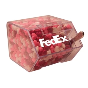 Food Gifts Superstore - Large Candy Bin With Candy Hearts. Candy Hearts In House Shaped Candy Dispenser