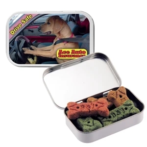 Dog Bone Bandits - Silver Large Tin With Dog Bone. Dog Bone Or Dog Treats In Mint Tin