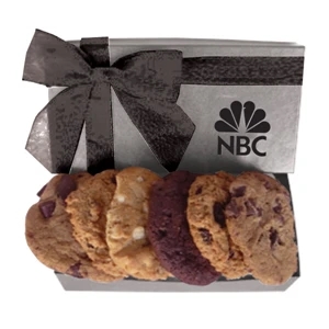 The Executive Cookie Box - Silver - Box Filled With Cookies. For Fresh Baked Cookie Lovers