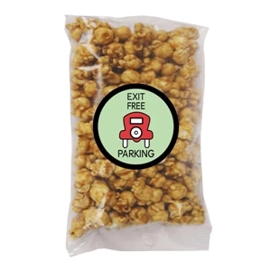 Popcorn Dude - Gourmet Popcorn Single (caramel). Caramel Popcorn In Clear Bag