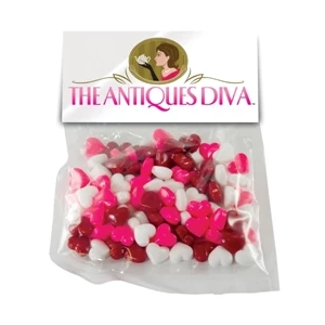 Candy King - Large Candy Bag (with Header Card) With Candy Hearts. Heart Shaped Candy In Bag