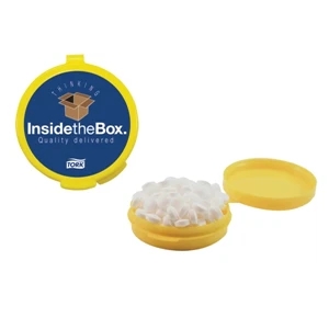 Mint Man Hook-n-go - Yellow - Plastic Pill Case Filled With Sugar-free Mints. Sugar Free Breath Mints In Pill Case
