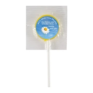 Candy King - Lollipop With Round Label. Lollipop In Plastic Customized With Your Logo