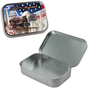 Mint Tin Maniacs - Large Empty Silver Mint Tin. Can Be Filled With Mints, Candy, Or Gum