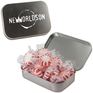 Mint Tin Maniacs - Silver Large High Quality Hinged Tin Filled With Starlite Mints. A Mint Tin Special