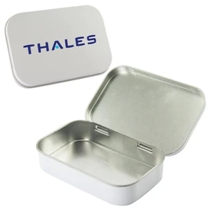 Mint Tin Maniacs - Empty Large White Mint Tin. Can Be Filled With Breath Fresheners, Candy, And Gum