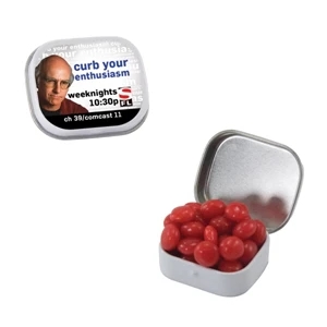 Mint Tin Maniacs - White Mini Mint Tin With Cinnamon Red Hots. Cinnamon Red Hot Candy In Mint Tin
