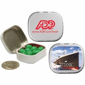 Mint Man - Mini Tin With Spearmint Breath Mints. Spearmint Breath Fresheners In Candy Tin