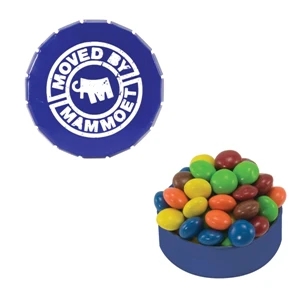 Mint Tin Maniacs - Small Blue Snap-top Mint Tin With Chocolate Littles. Chocolate Candy In Mint Tin