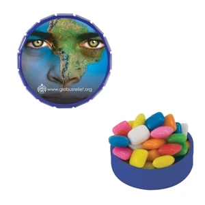 Mint Tin Maniacs - Royal Blue Snap Top Tin Filled With Chewing Gum. Chewing Gum In Candy Mint Tin