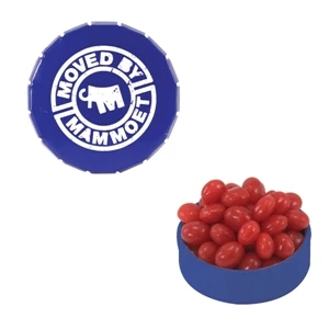 Mint Tin Maniacs - Small Blue Snap-top Mint Tin With Cinnamon Red Hots. Cinnamon Candy In Mint Tin
