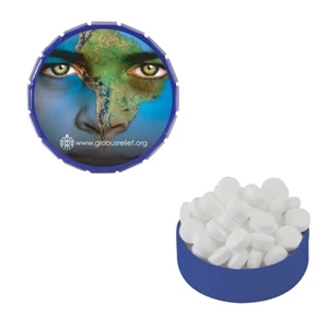 Mint Tin Maniacs - Small Blue Snap-top Mint Tin With Sugar-free Mints. Sugar Free Breath Mints In Tin