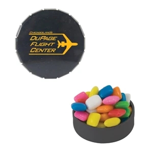 Mint Tin Maniacs - Small Black Snap-top Mint Tin With Gum. Chewing Gum In Candy Mint Tin