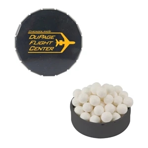 Mint Tin Maniacs - Small Black Snap-top Mint Tin With Signature Peppermints. Breath Mints In Tin