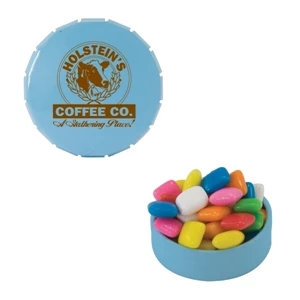 Mint Tin Maniacs - Small Light Blue Snap-top Mint Tin With Gum. Chewing Gum In Candy Mint Tin