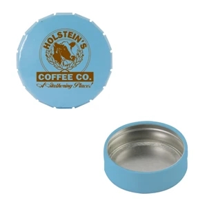 Mint Tin Maniacs - Small Empty Light Blue Snap-top Mint Tin. Can Be Filled With Mints, Candy, Or Gum