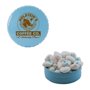 Mint Tin Maniacs - Light Blue Snap Top Tin Filled With Sugar Free Gum. Sugar Free Chewing Gum In Tin