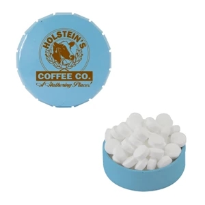 Mint Tin Maniacs - Small Light Blue Snap-top Mint Tin With Sugar-free Mints. Sugar Free Breath Mints