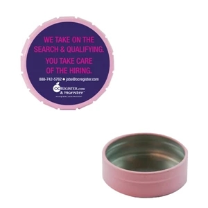 Mint Tin Maniacs - Small Empty Pink Snap-top Mint Tin. Can Be Filled With Mints, Candy, Or Gum