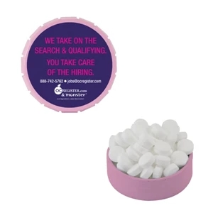 Mint Tin Maniacs - Small Pink Snap-top Mint Tin With Sugar-free Mints. Sugar Free Breath Mints In Tin