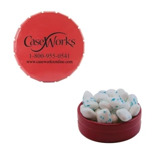 Mint Tin Maniacs - Red Snap Top Tin With Sugar Free Gum. Sugar Free Chewing Gum In Candy Mint Tin