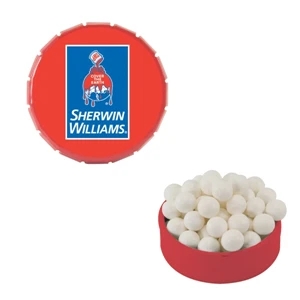 Mint Tin Maniacs - Small Red Snap-top Mint Tin With Signature Peppermints. Breath Fresheners In Tin