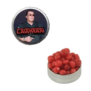 Mint Tin Maniacs - Small Silver Snap-top Mint Tin With Cinnamon Red Hots. Tart Candy In Mint Tin