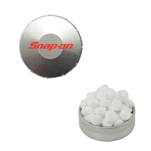 Mint Tin Maniacs - Small Silver Snap-top Mint Tin With Sugar-free Mints. Sugar Free Breath Mints In Tin
