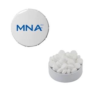 Mint Tin Maniacs - Small White Snap-top Mint Tin With Sugar-free Mints. Sugar Free Breath Mints In Tin