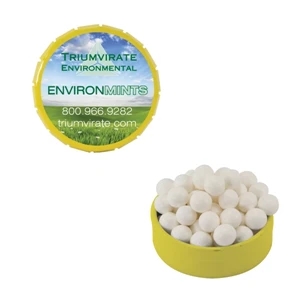 Mint Tin Maniacs - Small Yellow Snap-top Mint Tin With Signature Peppermints. Breath Mints In Tin