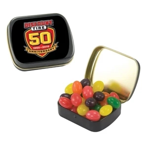 Mint Tin Maniacs - Small Black Mint Tin With Jelly Beans. Jelly Bean Candy In Min Tin