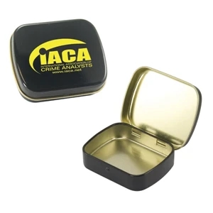 Mint Tin Maniacs - Empty Black Small Mint Tin. Mint Tin Can Be Filled With Mints, Candy, And Gum