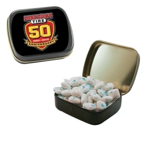 Mint Tin Maniacs - Small Black Mint Tin With Sugar-free Gum. Sugar Free Chewing Gum In Candy Tin