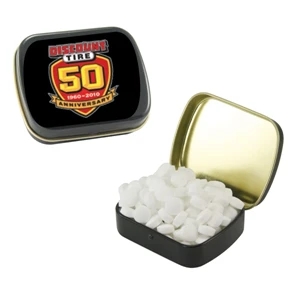 Mint Tin Maniacs - Small Black Mint Tin With Sugar-free Mints. Breath Mints In Candy Tin