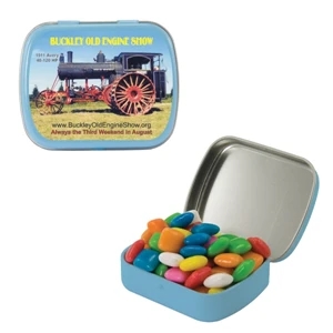 Mint Tin Maniacs - Light Blue High Quality Hinged Mint Tin Filled With Gum. Chewing Gum In Candy Tin