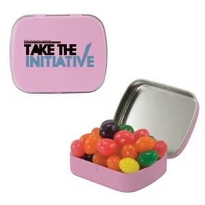 Mint Tin Maniacs - Small Pink Mint Tin With Jelly Beans. Jelly Bean Candy In Mint And Candy Tin