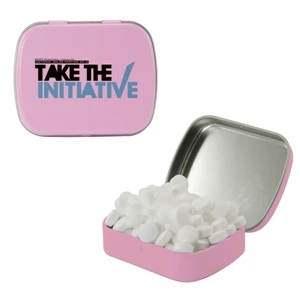 Mint Tin Maniacs - Small Pink Mint Tin With Sugar-free Mints. Breath Fresheners In Mint And Candy Tin