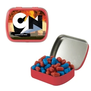 Mint Tin Maniacs - Small Red Mint Tin With Colored Bullet Candy. Colored Bullet Candy In Candy Tin