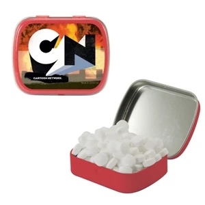 Mint Tin Maniacs - Small Red Mint Tin With Sugar-free Mints. Sugar Free Breath Mints In Candy Tin