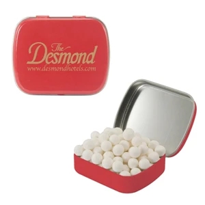 Mint Tin Maniacs - Small Red Mint Tin With Signature Peppermints. Breath Mints In Mint And Candy Tin
