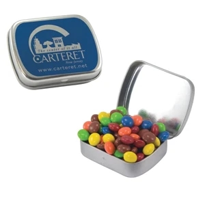 Mint Tin Maniacs - Small Silver Mint Tin With Chocolate Littles. Chocolate Candy In Mint Tins