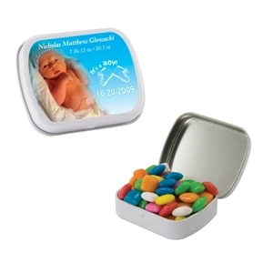 Mint Tin Maniacs - Small White Mint Tin With Gum. Chewing Gum In A Mint Tin