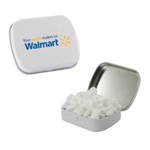 Mint Tin Maniacs - Small White Mint Tin With Sugar-free Mint. Sugar Free Peppermints In Mint Tin