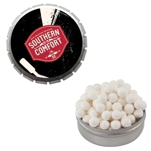 Mint Tin Maniacs - Silver Snap-top Mint Tin With Signature Peppermints. Breath Mints In Mint Tin