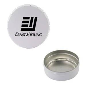 Mint Tin Maniacs - White Snap-top Mint Tin Empty. Mint Tin Candy Be Filled With Candy, Mints, And Gum