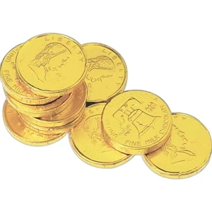 Foil Wrapped Chocolate Replica Of Ben Franklin/liberty Half Dollar Coin