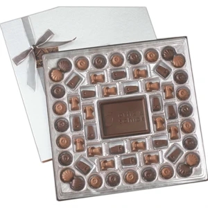 Combination Of Milk And Dark Chocolate Pieces With Chocolate Centerpiece