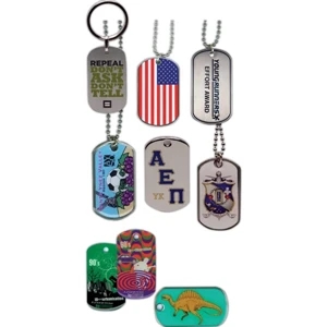 Photo Dome Process - Dog Tag With Chain, 2 1/8" X 1 1/8" Tag With 24" Ball Chain