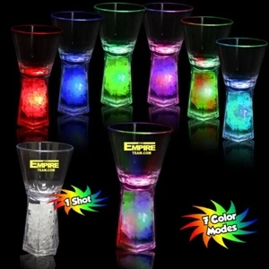 1.5 Oz Light Up Flashing Shot Glass With Pedestal Base And On/off Switch