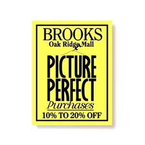 5 Sq. Inches Or Less - Removable Yellow Vinyl Decal With Back Adhesive